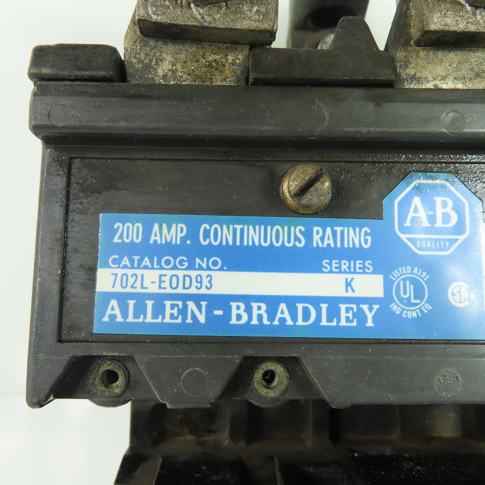 Allen-Bradley 702L-EOD93 200A 3-Pole Lighting Contactor 600VAC Max 120V Coil
