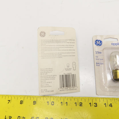 GE 15T7DC Appliance Light Bulbs 15W 120V T7 BA15d Base Lot of 4