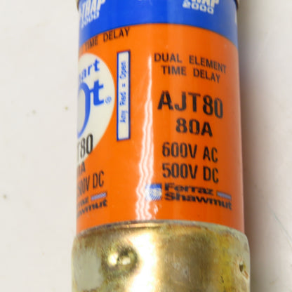 Ferraz Shawmut AJT80 80A 600VAC 500VDC Time Delay Class J Fuse Lot Of 2