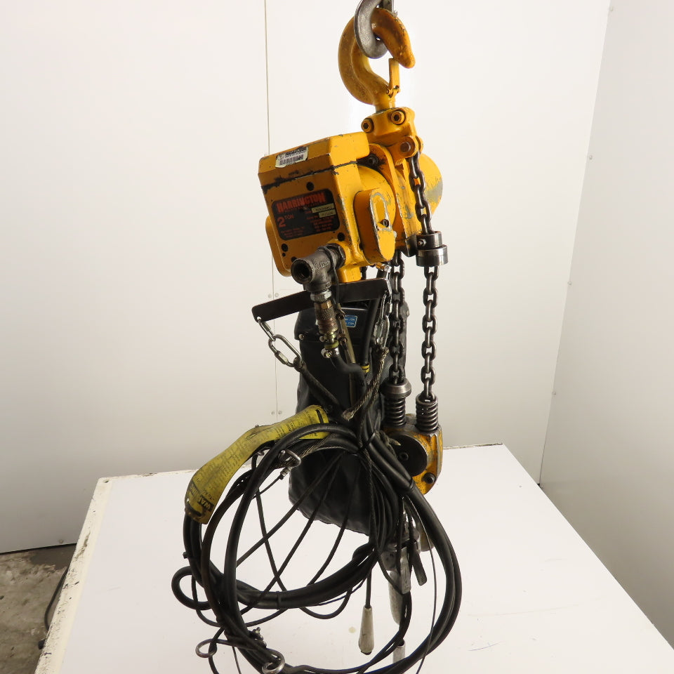 Harrington TCR2000C2 2 Ton Pneumatic Air Chain Hoist 15' Lift 5FPM60-90 PSI