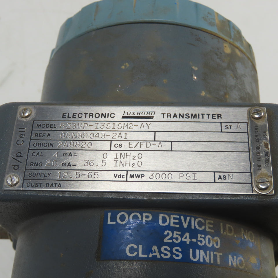 Foxboro 823DP-I3S1SM2-AY Electronic Pressure Transmitter 12.5-65VDC 3000PSI