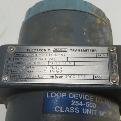 Foxboro 823DP-I3S1SM2-AY Electronic Pressure Transmitter 12.5-65VDC 3000PSI
