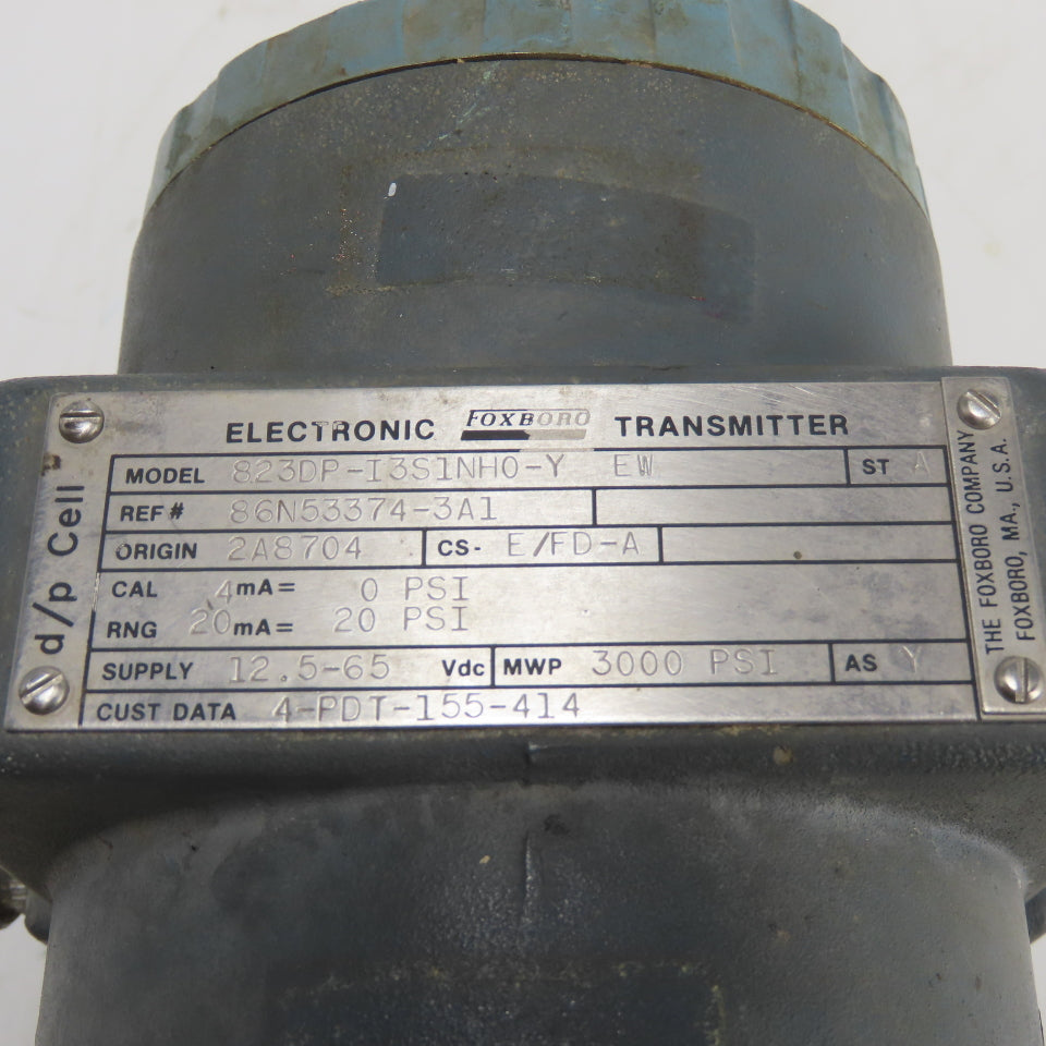 Foxboro 823DP-I3S1NH0-Y Electronic Pressure Transmitter 3000 PSI 12.5-65VDC