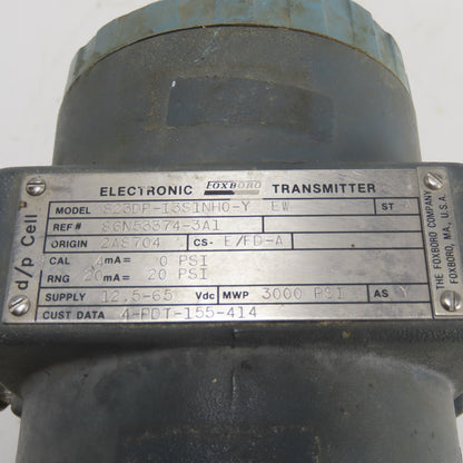 Foxboro 823DP-I3S1NH0-Y Electronic Pressure Transmitter 3000 PSI 12.5-65VDC