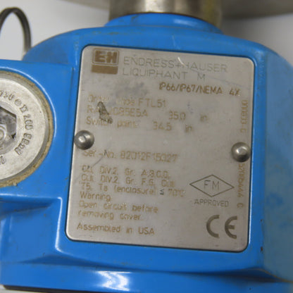 Endress+Hauser FTL51-RAE2CB5E5A Liquiphant M Point Level Switch 35" Probe