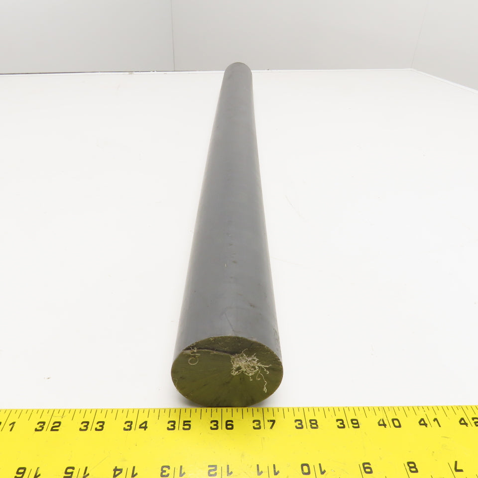 2-1/2" x 32" Solid UHMW Polyethylene Gray Bar Stock