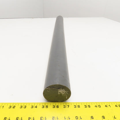 2-1/2" x 32" Solid UHMW Polyethylene Gray Bar Stock