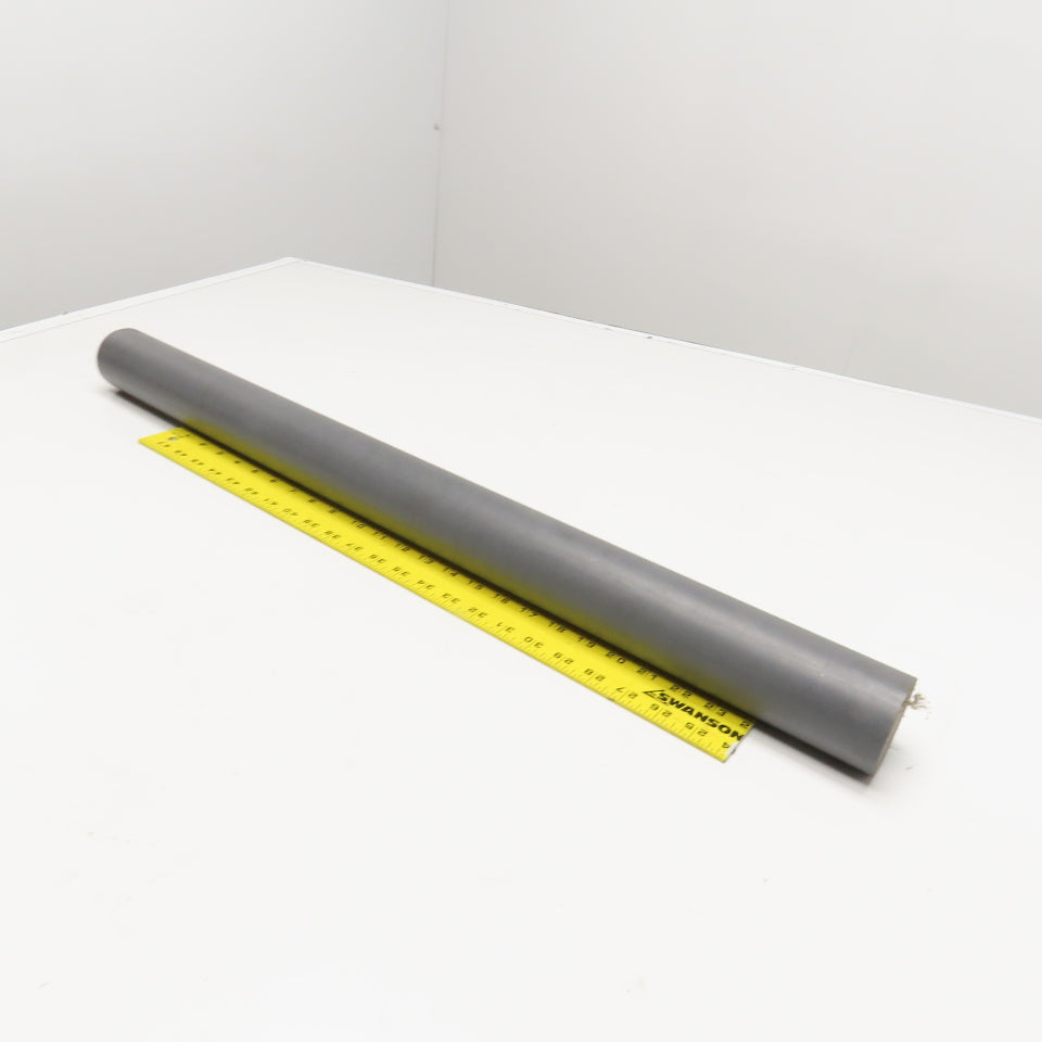 2-1/2" x 32" Solid UHMW Polyethylene Gray Bar Stock