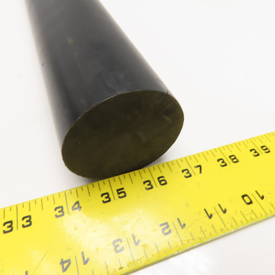 2-1/2" x 36" Solid UHMW Polyethylene Black Bar Stock