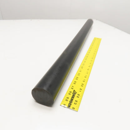 2-1/2" x 36" Solid UHMW Polyethylene Black Bar Stock