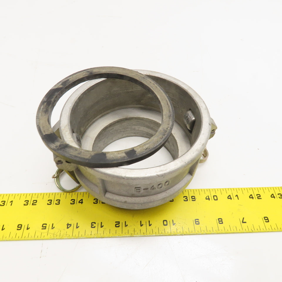 B-400 4" Aluminum Type B Camlock Coupler 4" Male NPT