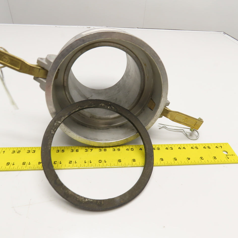 C 600 6" Aluminum Cam and Groove Female Coupler to 6" ID Hose Barb