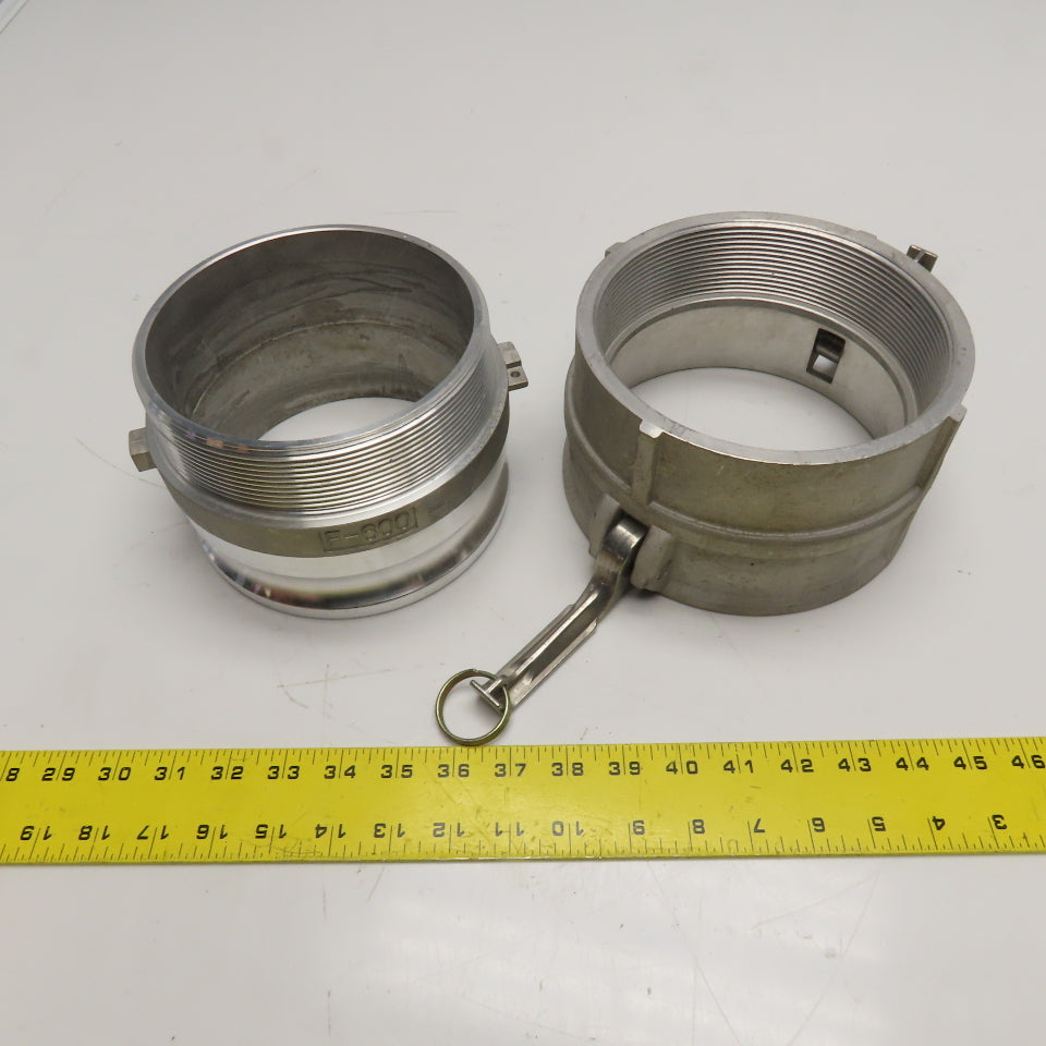 F-600 / D-600 6" Aluminum Cam and Groove Male Adapter and Female Coupler Set