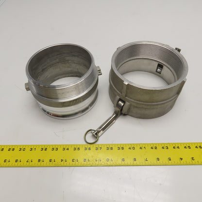 F-600 / D-600 6" Aluminum Cam and Groove Male Adapter and Female Coupler Set