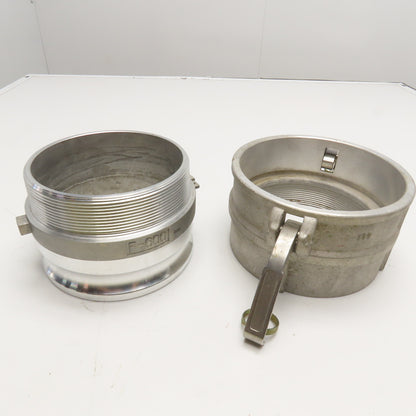 F-600 / D-600 6" Aluminum Cam and Groove Male Adapter and Female Coupler Set