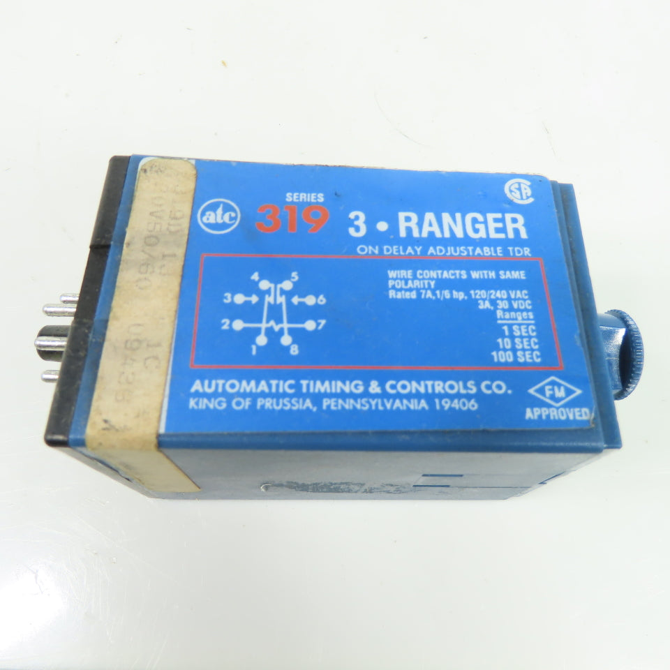 ATC Series 319 Ranger 3 On-Delay Adjustable 120/240VAC 30VDC 8-Pin