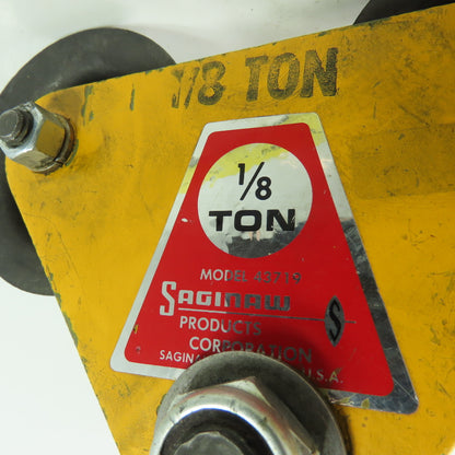 Saginaw 43719 1/8 Ton Capacity Manual I-Beam Trolley 2-1/2" Flange