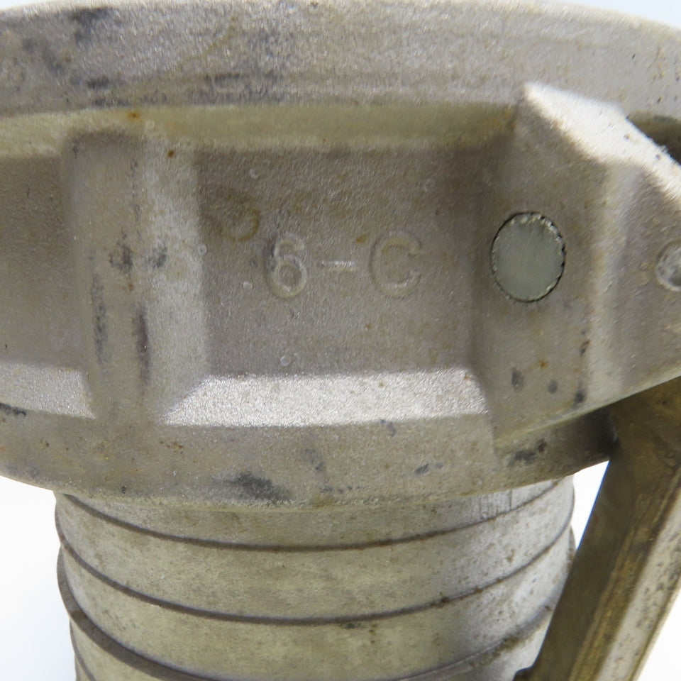 6-C 6" ID Hose Barb Cam Lock Female Fitting Missing Gasket