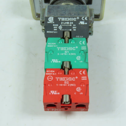 Teknic 2 LHB 24 Dual Push Button Switch with Boot 24V 1NO 2NC