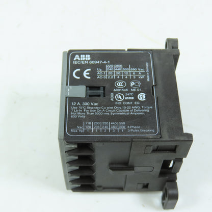 ABB BC6-30-01 Mini Contactor 3-Pole 1NC 12A 300V 24VDC Coil