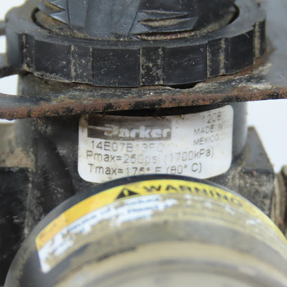 Parker 14E07B13FC Air Filter Regulator with Gauge and Fittings 250psi 175F