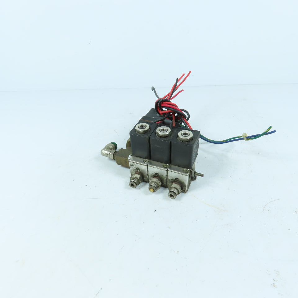 Clippard SM-2C-50R/HH Solenoid Valve Manifold with Nason Pressure Switch 24VDC