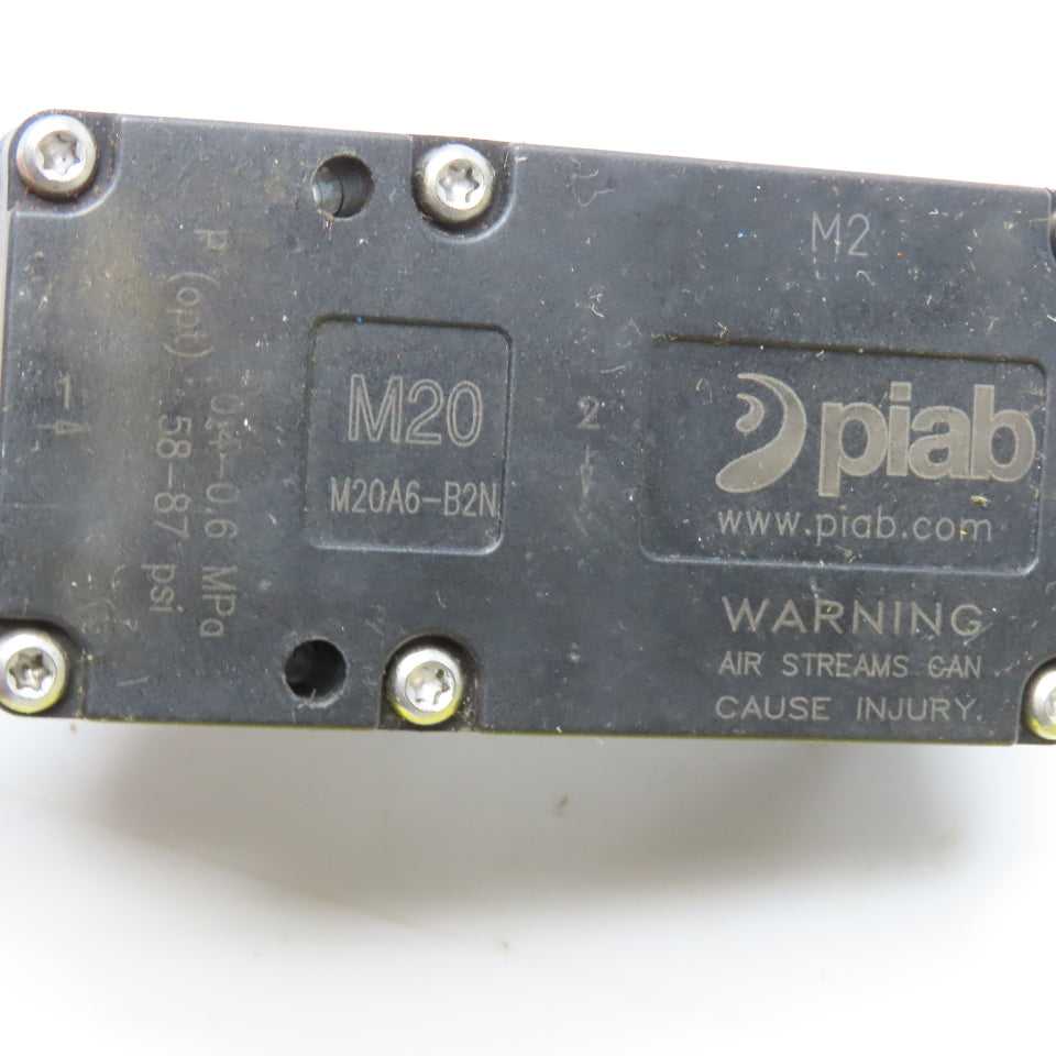 Piab M20A6-B2N M20 Pneumatic Vacuum Pump Module 0.4-0.6 MPa 58-87 PSI