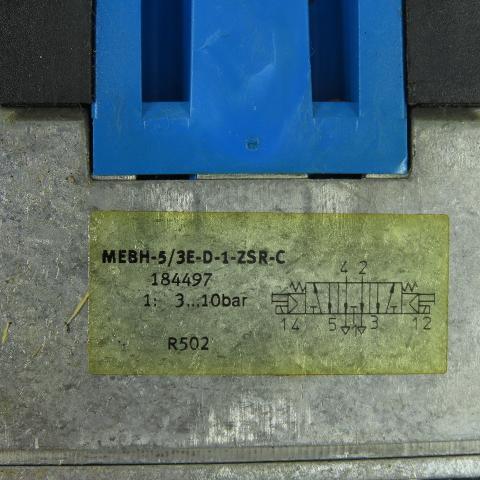 Festo 184497 MEBH-5/3E-D-1-ZSR-C 5/3 Solenoid Valve Manifold 24VDC 3-10 bar