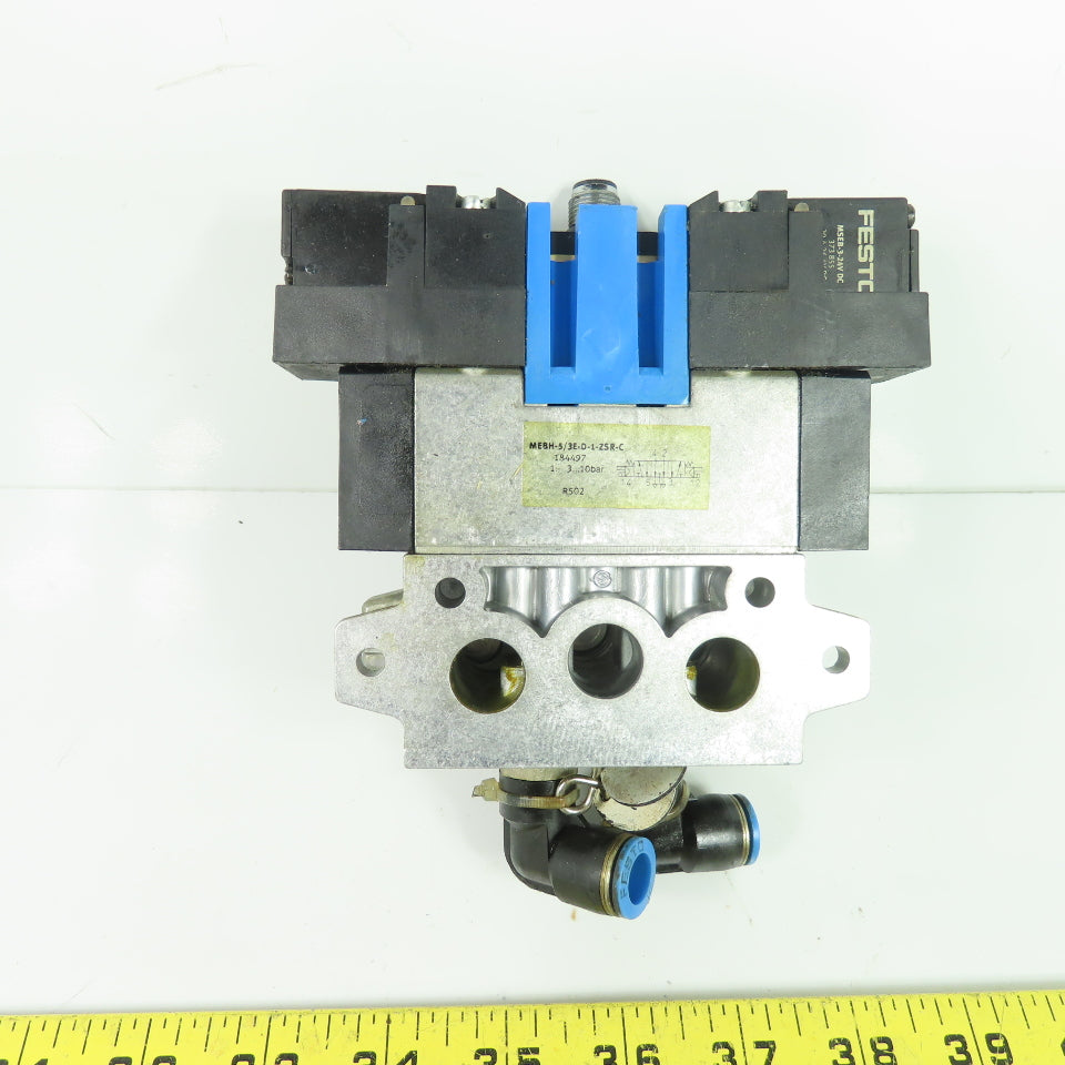 Festo 184497 MEBH-5/3E-D-1-ZSR-C 5/3 Solenoid Valve Manifold 24VDC 3-10 bar