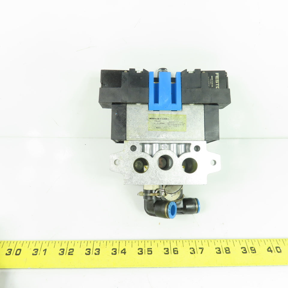 Festo 184497 MEBH-5/3E-D-1-ZSR-C 5/3 Solenoid Valve Manifold 24VDC 3-10 bar