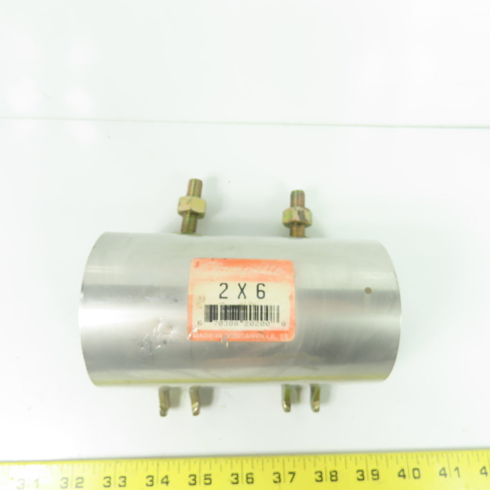 Clampette 7038820200 Stainless Steel Pipe Repair Clamp 2" x 6"