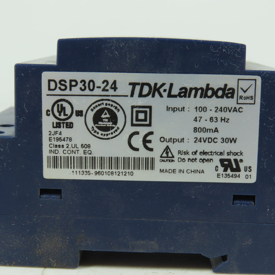 TDK-Lambda DSP30-24 Switching Power Supply 100-240VAC Input 24VDC 30W Output