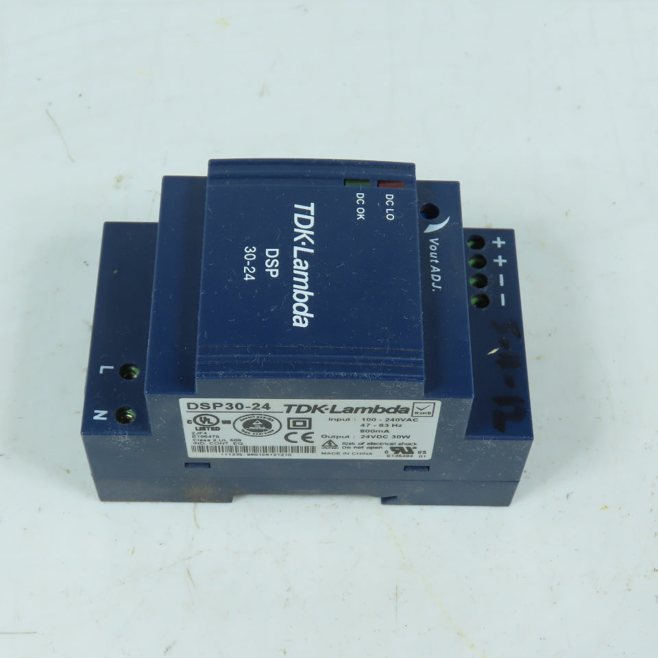 TDK-Lambda DSP30-24 Switching Power Supply 100-240VAC Input 24VDC 30W Output