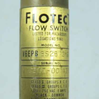 W.E. Anderson V6EPB-B-S-2-B-GM6 Flotect V6 Flow Switch 26 SCFM EE-3287-333-001
