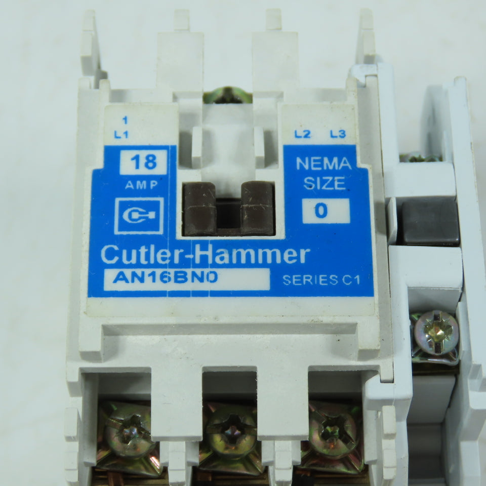 Cutler-Hammer AN16BNO NEMA Size 0 Motor Starter 18A 600V W/ C306DN3 Overload