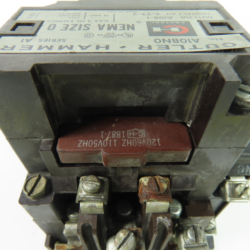 Cutler-Hammer A10BNO NEMA Size 0 Magnetic Motor Starter 18A 3Ph 600V