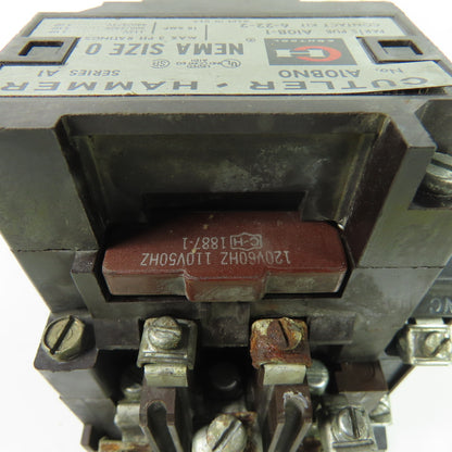Cutler-Hammer A10BNO NEMA Size 0 Magnetic Motor Starter 18A 3Ph 600V