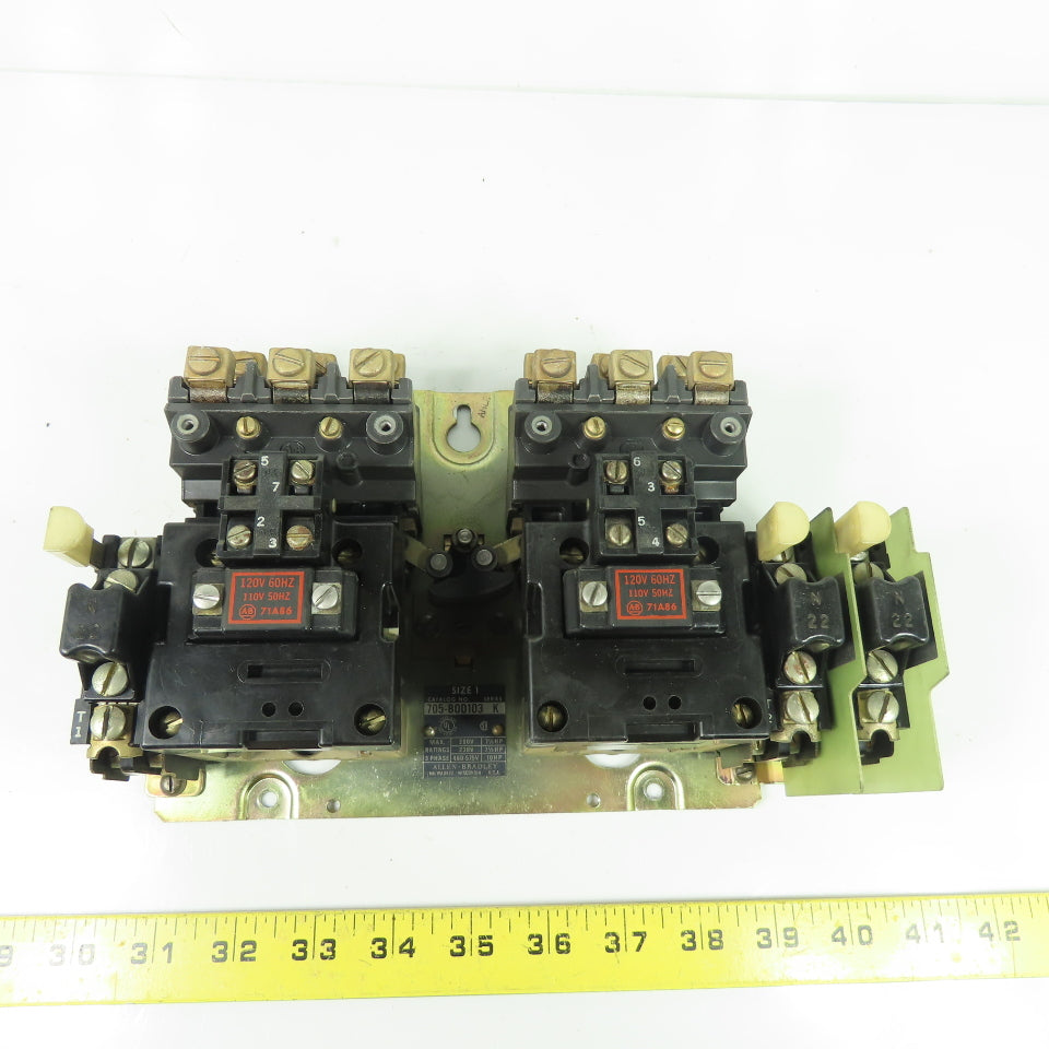 Allen-Bradley 705-BOD103 Size 1 Reversing Motor Starter 120V Coil 3Ph 600V Max