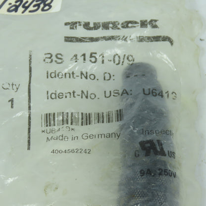 Turck U6413 BS 4151-0/9 Field Wireable Connector 4-Pin 9A 250V