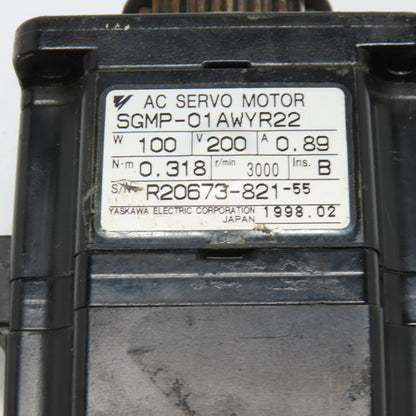 Yaskawa SGMP-01AWYR22 AC Servo Motor 100W 200V 3000RPM