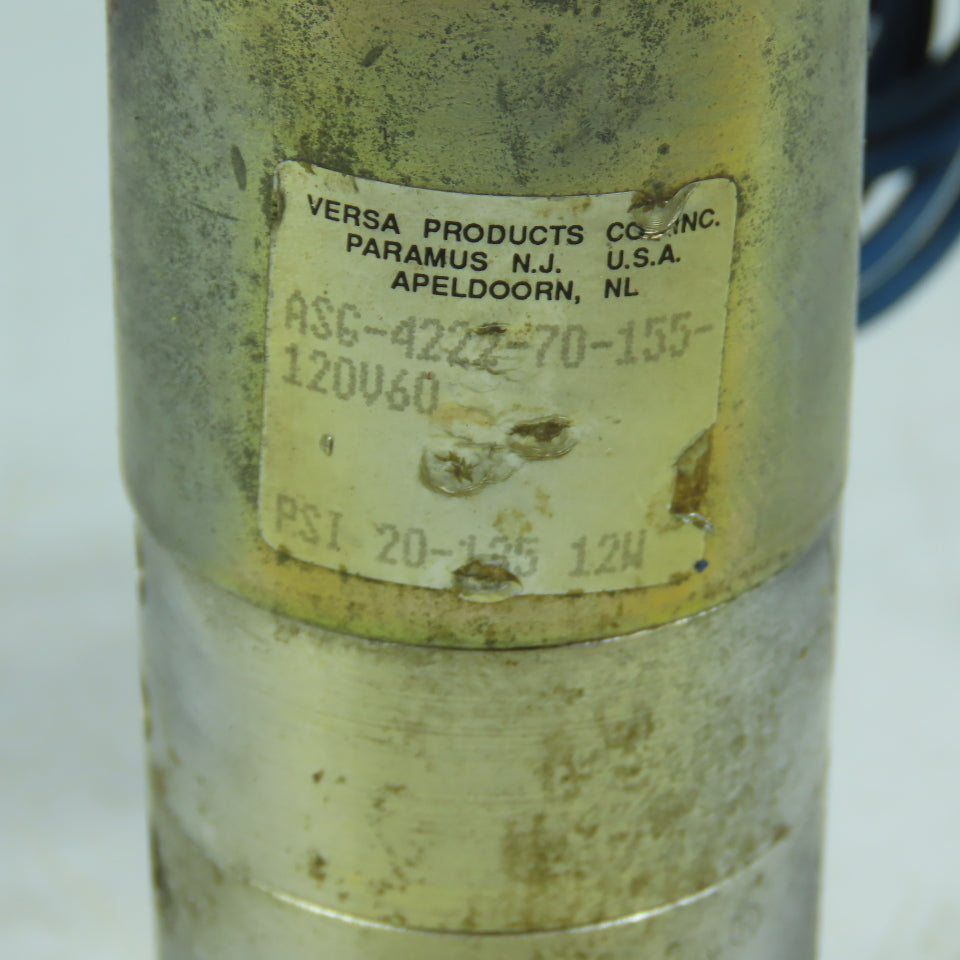 Versa ASG-4222-70-155-120V60 Solenoid Valve 120V 60Hz 20-135 PSI N.C.