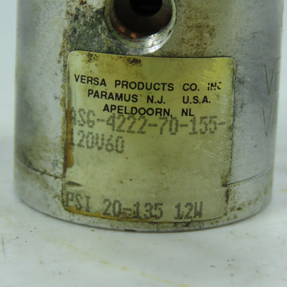 Versa ASG-4222-70-155-120V60 Solenoid Valve 120V 60Hz 20-135 PSI N.C.