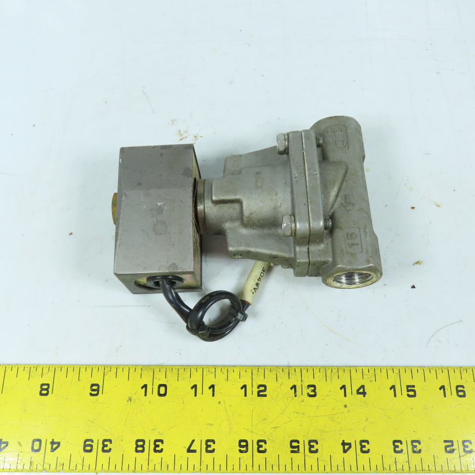 CKD AP11-15A Solenoid Valve 24VDC 1/2" NPT 0.05-0.6MPa