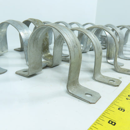 Two-Hole Conduit Straps 2-1/2" Galvanized Steel Lot of 18