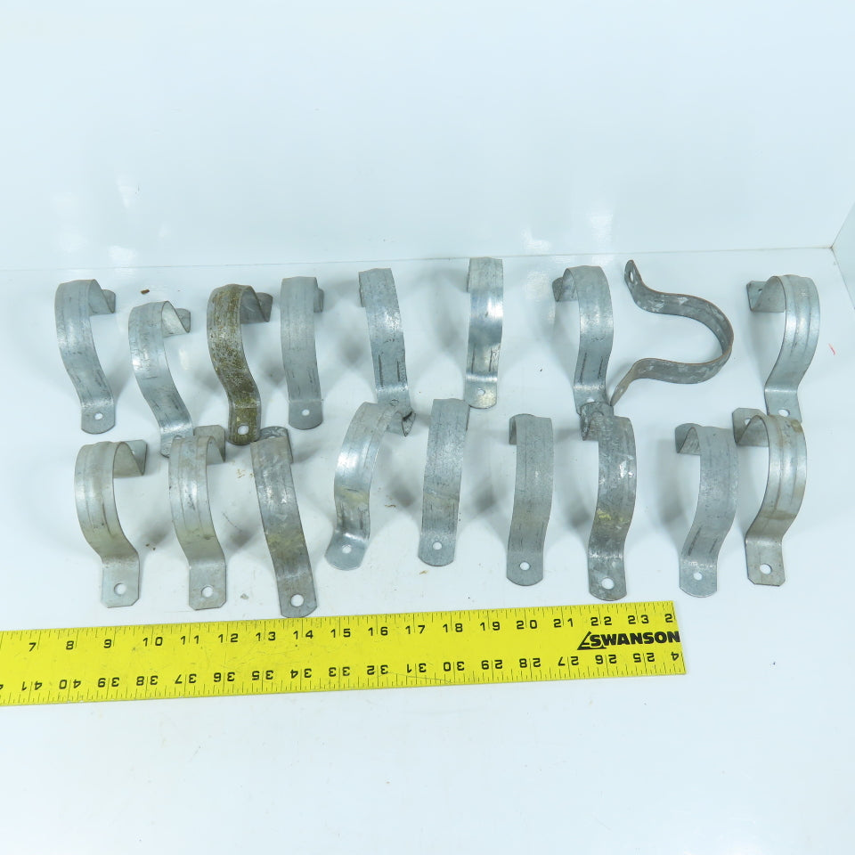 Two-Hole Conduit Straps 2-1/2" Galvanized Steel Lot of 18