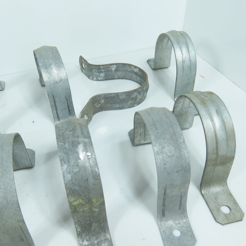 Two-Hole Conduit Straps 2-1/2" Galvanized Steel Lot of 18