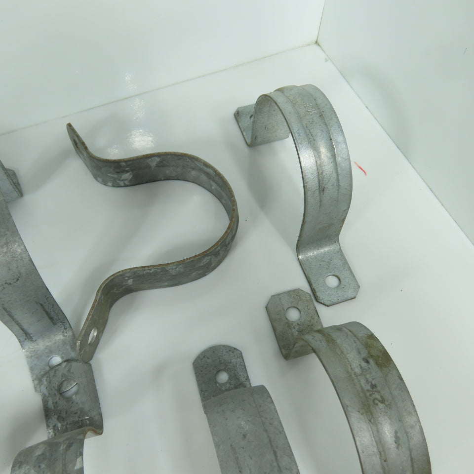 Two-Hole Conduit Straps 2-1/2" Galvanized Steel Lot of 18