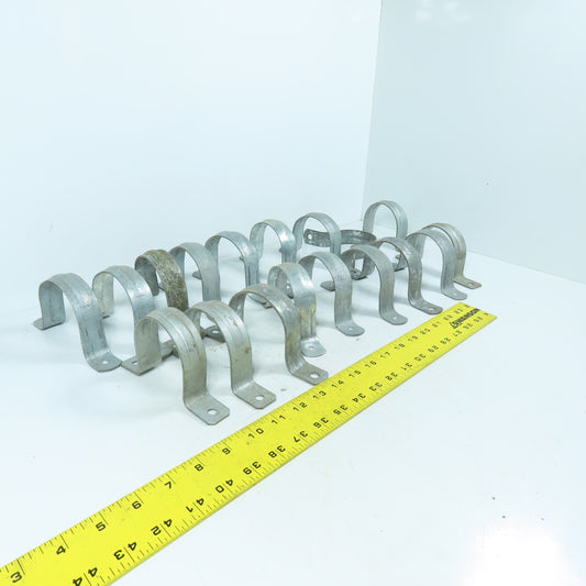 Two-Hole Conduit Straps 2-1/2" Galvanized Steel Lot of 18