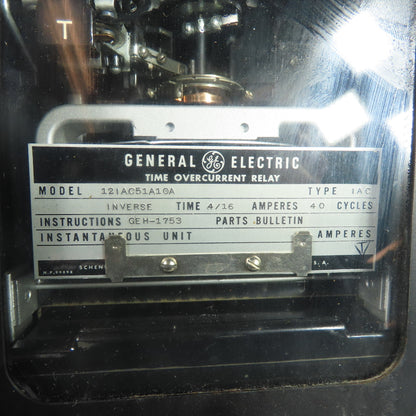 General Electric 12IAC51A10A Time Overcurrent Relay Type IAC Inverse 4/16A 60Hz