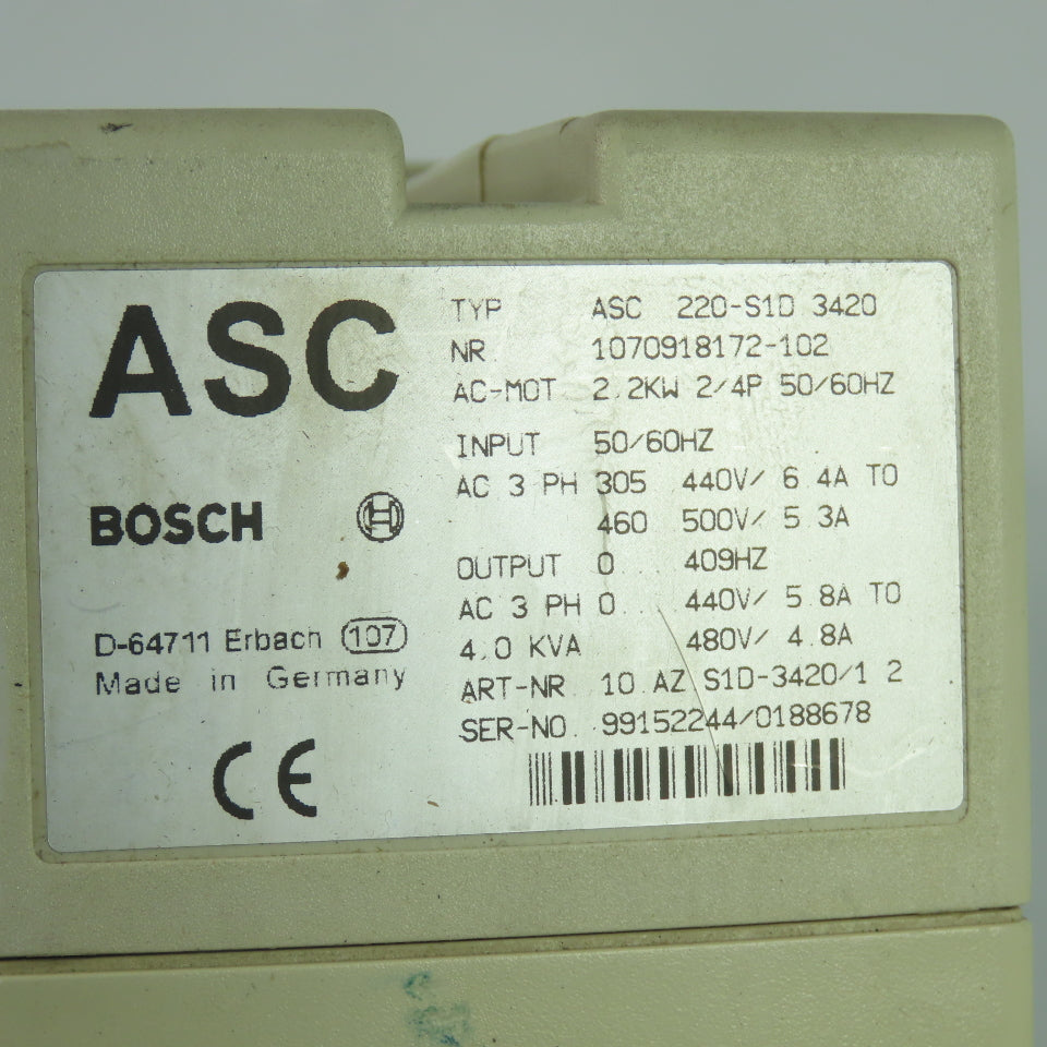 Bosch ASC 220-S1D 3420 2.2kW 3Ph Variable Frequency Drive 460-500V 4KVA